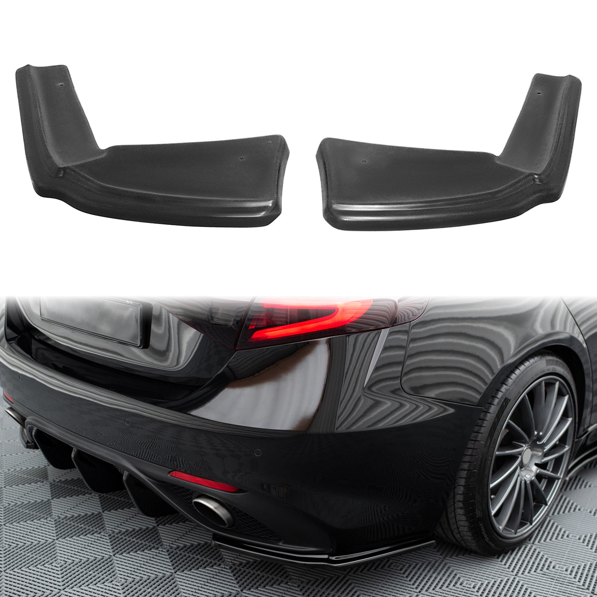 Rear Bumper Aprons for Alfa Romeo Giulia 2017-2026 MX Style Unpainted PU