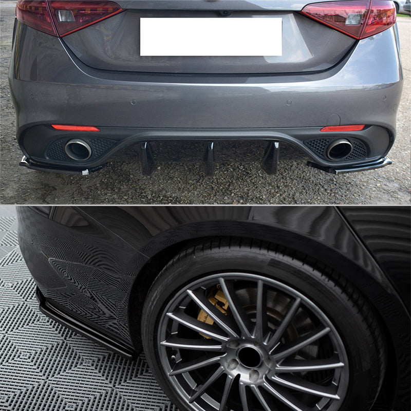 Rear Bumper Aprons for Alfa Romeo Giulia 2017-2026 MX Style Unpainted PU