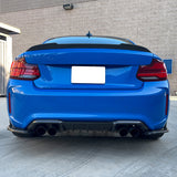 2016-2022 BMW F87 M2 Rear Bumper Lip Aprons Unpainted Black PU