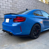 2016-2022 BMW F87 M2 Rear Bumper Lip Aprons Unpainted Black PU