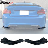 2016-2022 BMW F87 M2 Rear Bumper Lip Aprons Unpainted Black PU