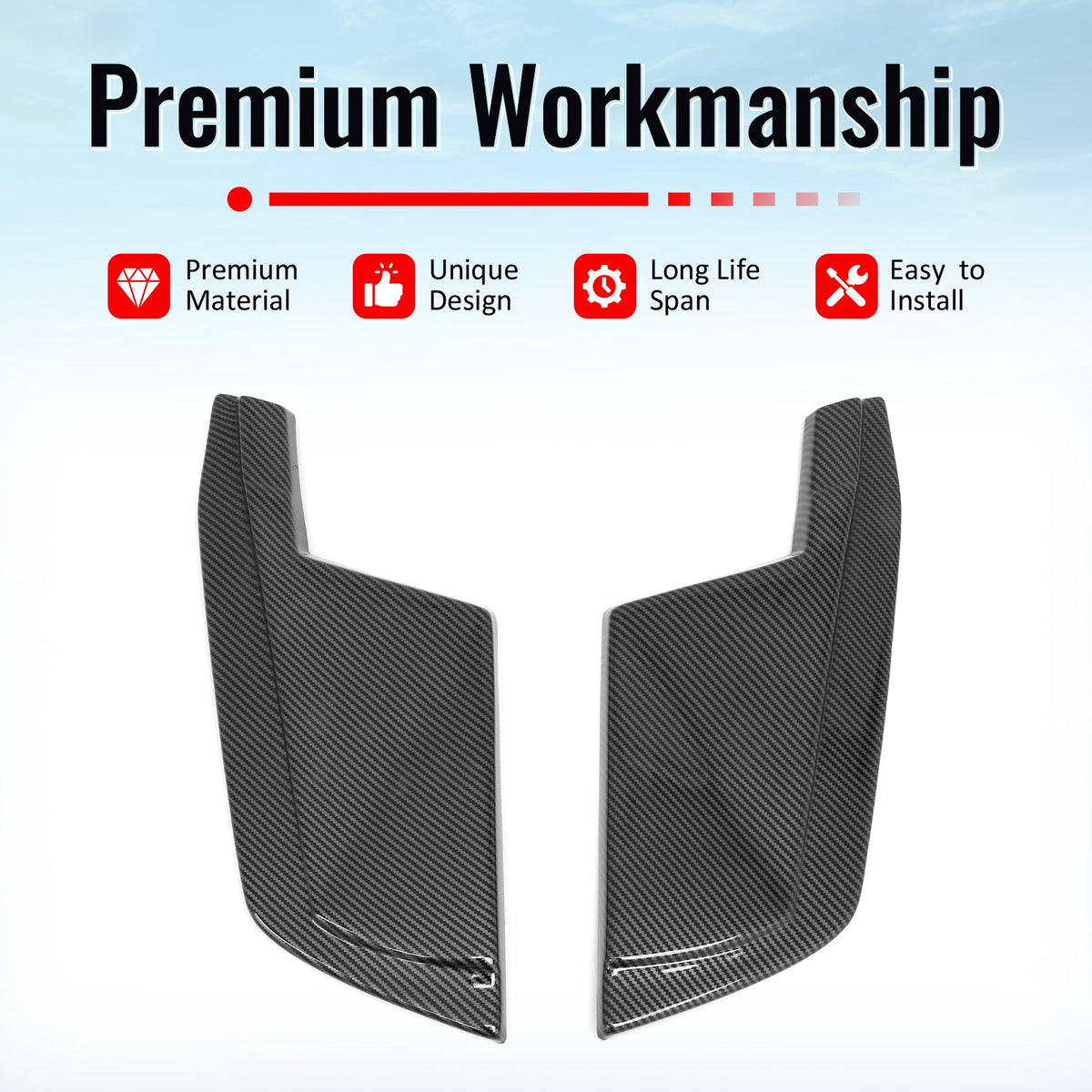 2023-2026 Nissan Z (400Z) V Style Rear Bumper Lip Aprons Carbon Fiber Print ABS