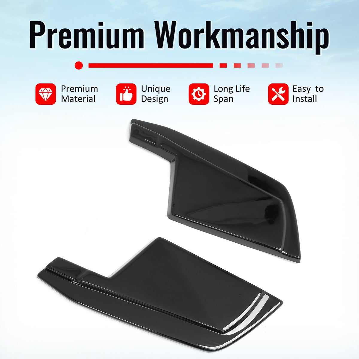2023-2026 Nissan Z (400Z) V Style Rear Bumper Lip Aprons Gloss Black ABS
