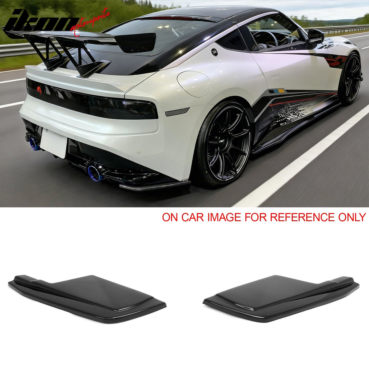 2023-2026 Nissan Z (400Z) V Style Rear Bumper Lip Aprons Gloss Black ABS