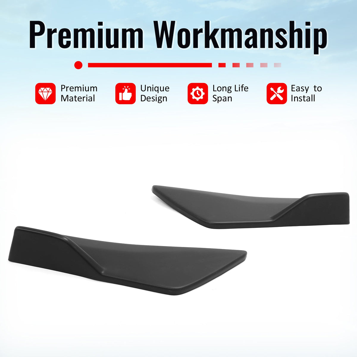 2023-2026 Subaru Solterra ST Style Rear Bumper Lip Aprons Matte Black ABS