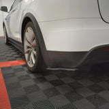 Rear Splitter Aprons for Tesla Model X 2016-2026 Maxton Style Unpainted PU