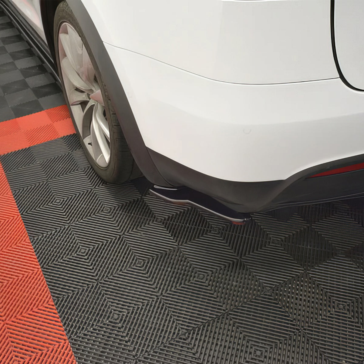 Rear Splitter Aprons for Tesla Model X 2016-2026 Maxton Style Unpainted PU