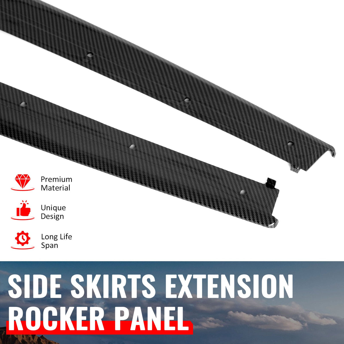 2012-2018 BMW 3 Series F30 F31 M Sport Package Side Skirts Panels Carbon Fiber Print MP Style