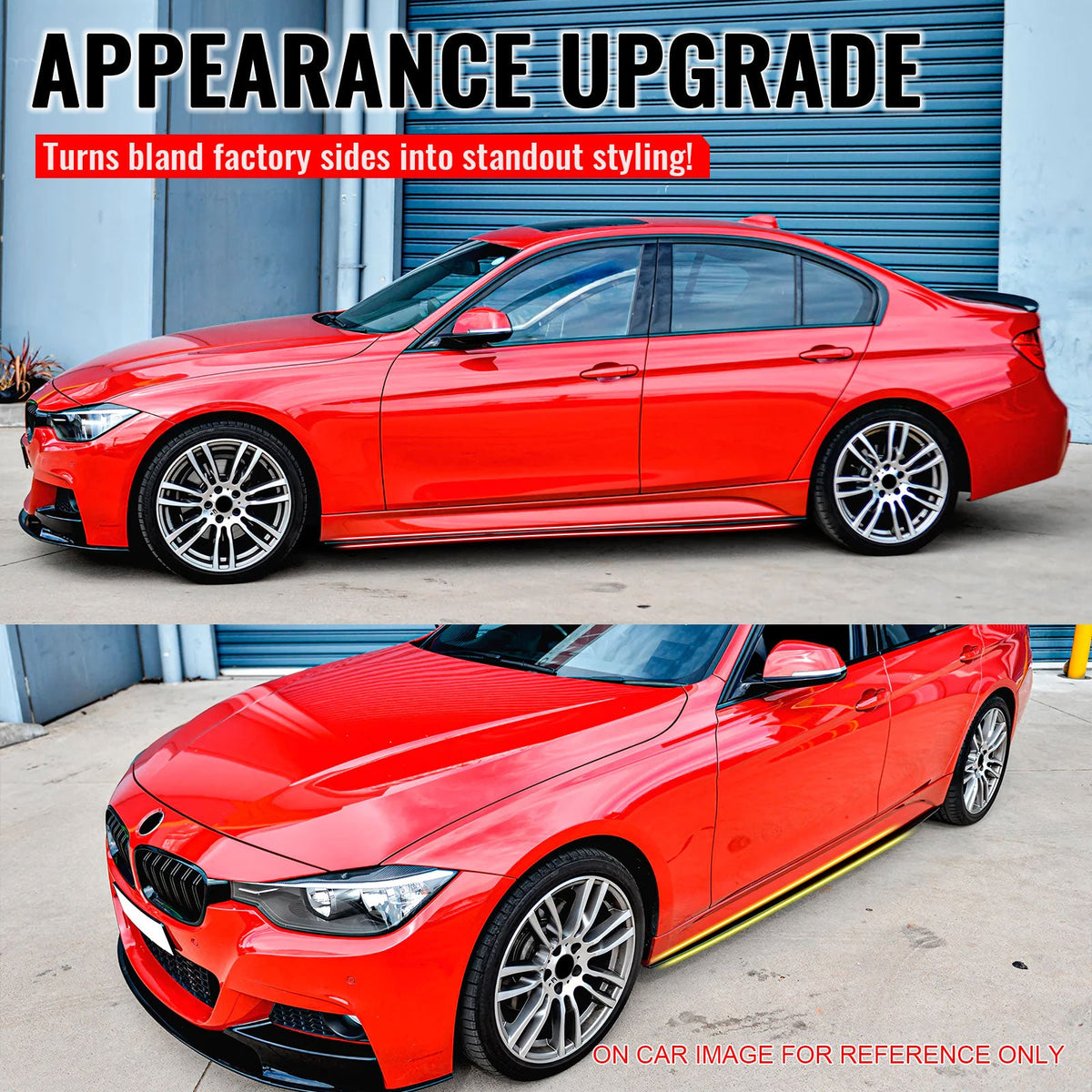 2012-2018 BMW 3 Series F30 F31 M Sport Package Side Skirts Panels Carbon Fiber Print MP Style