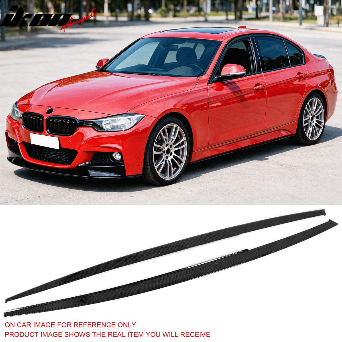2012-2018 BMW 3 Series F30 F31 M Sport Package Side Skirts Panels Carbon Fiber Print MP Style