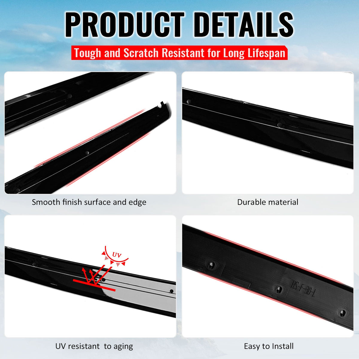 2012-2018 BMW 3 Series F30 F31 M Sport Package Side Skirts Panels Gloss Black MP Style