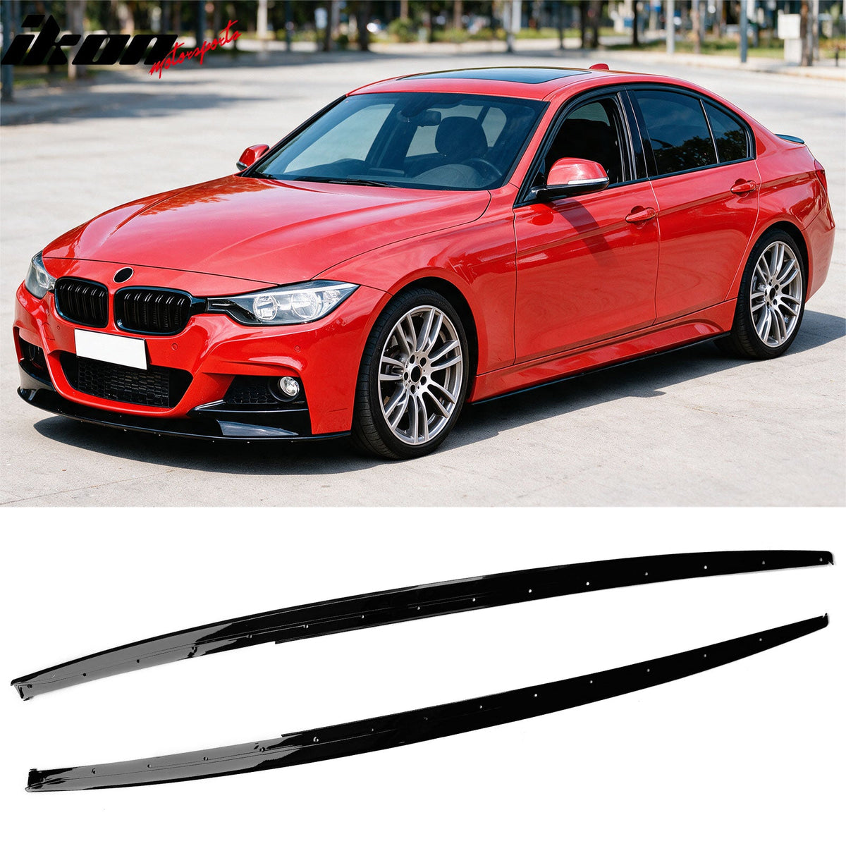 2012-2018 BMW 3 Series F30 F31 M Sport Package Side Skirts Panels Gloss Black MP Style