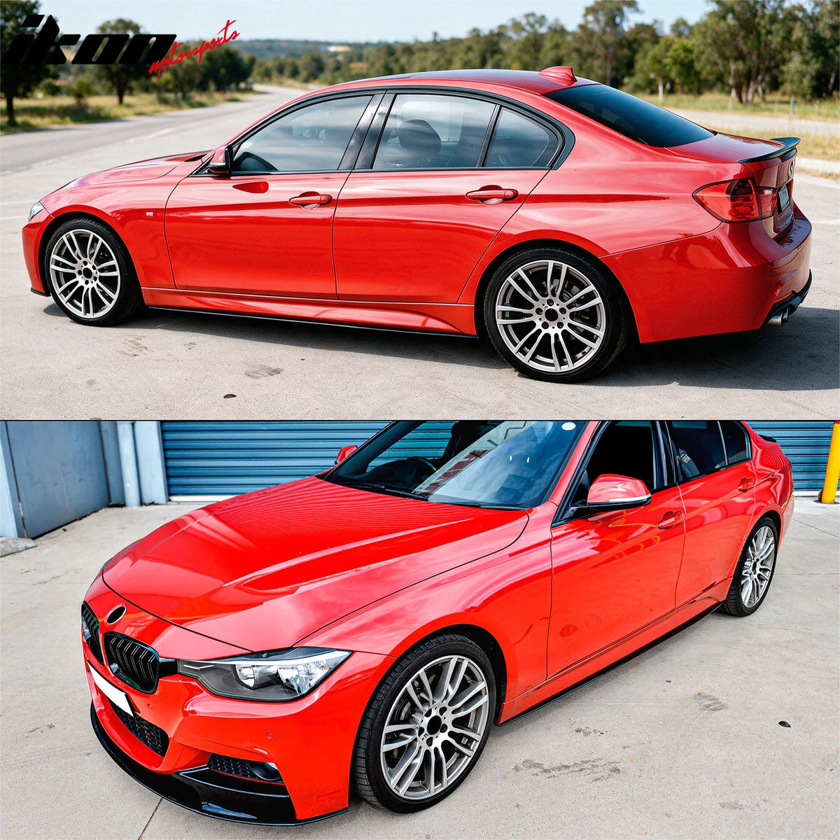 2012-2018 BMW 3 Series F30 F31 M Sport Package Side Skirts Panels Gloss Black MP Style