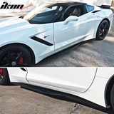 2014-2019 Chevy Corvette C7 Z06 Style Side Skirts ABS Gloss Black