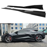 2020-2025 Chevy Corvette C8 IKON V1 A Style Gloss Black Side Skirts PP