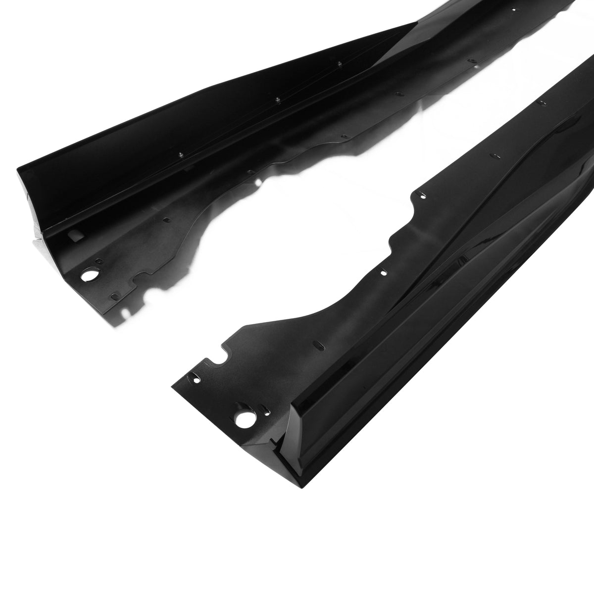 2020-2025 Chevy Corvette C8 IKON V1 A Style Gloss Black Side Skirts PP