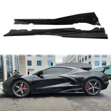 2020-2025 Chevy Corvette C8 IKON V1 B Style Gloss Black Side Skirts PP