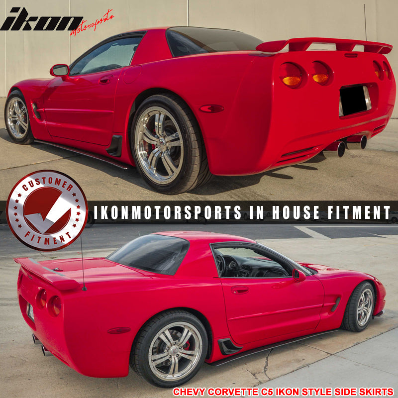 1997-2004 Chevy Corvette C5 IKON Style Side Skirts Carbon Fiber