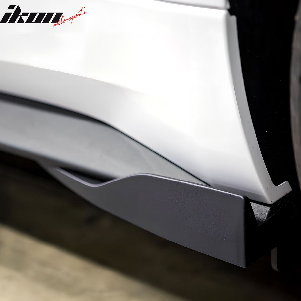 Universal Side Skirts PU ROU Style Unpainted BlackÂ Rocker Pane