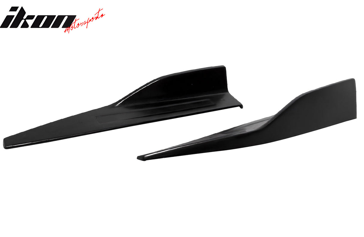 Universal Side Skirts PU ROU Style Unpainted BlackÂ Rocker Pane