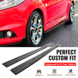 2014-2019 Ford Fiesta ST & ST Line Side Skirts Extension Rocker Panel Splitter Lip Added on Body Kits IKON Style Painted Gloss Black ABS Plastic