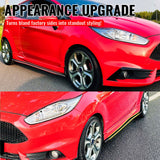 2014-2019 Ford Fiesta ST & ST Line Side Skirts Extension Rocker Panel Splitter Lip Added on Body Kits IKON Style Painted Gloss Black ABS Plastic