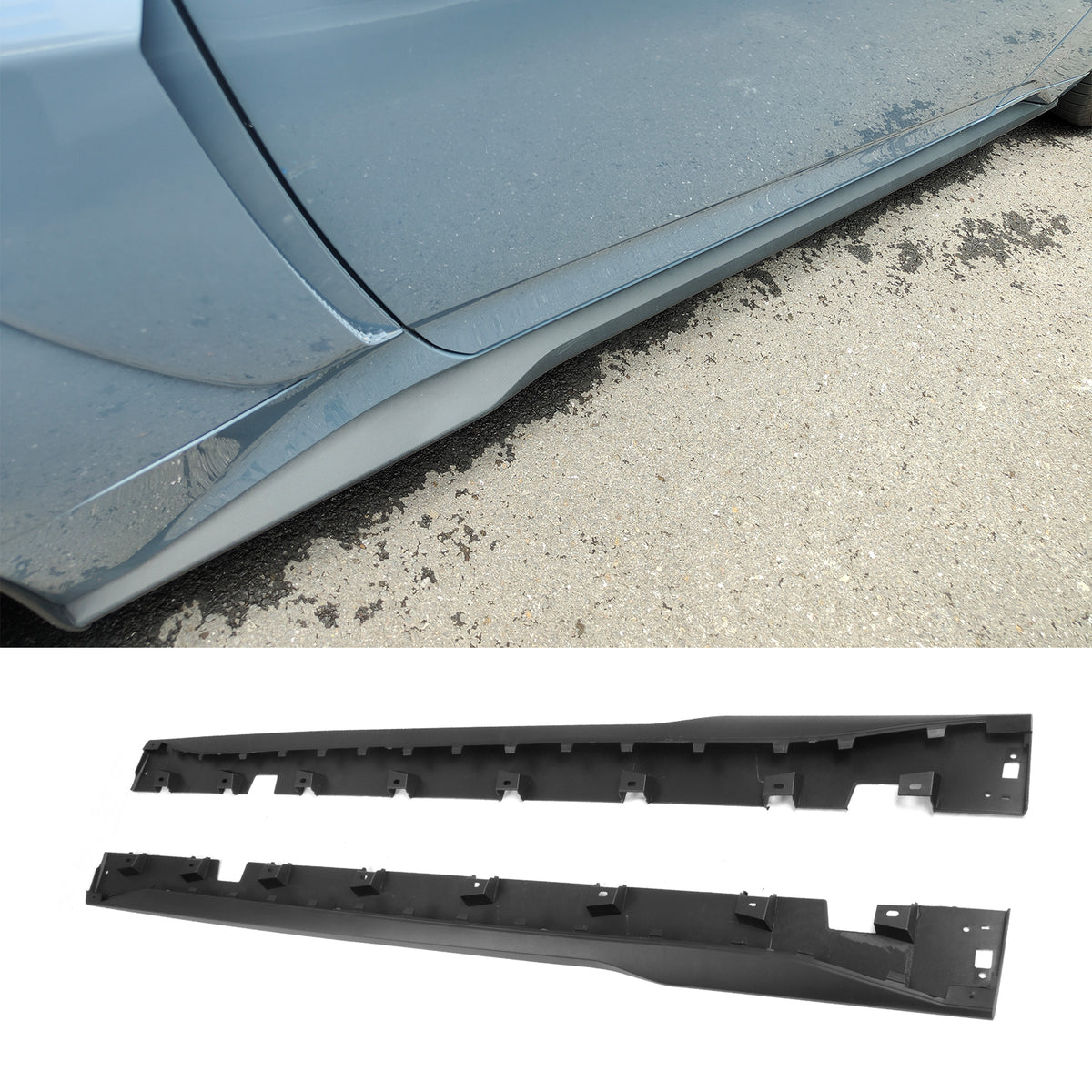 2015-2023 Ford Mustang Side Skirts Dark Horse Style PP Rocker Panel