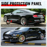 2015-2023 Ford Mustang Side Skirts Shelby Super Snake Style PP Matte Black Rocker Panel