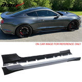2015-2023 Ford Mustang Side Skirts Shelby Super Snake Style PP Matte Black Rocker Panel