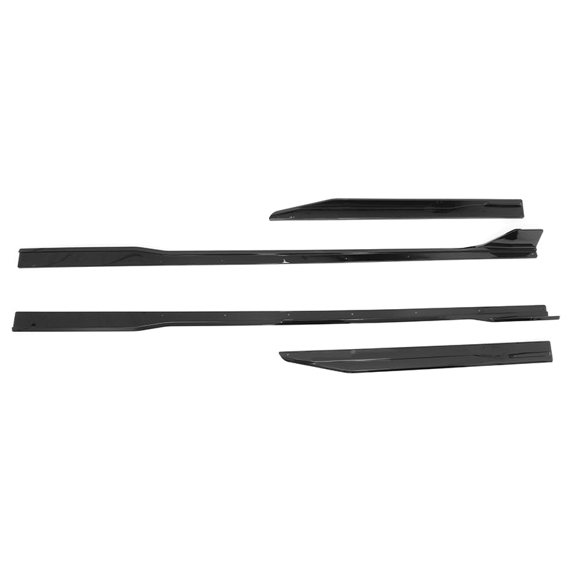 2024-2026 Ford Mustang Side Skirt GT500 Style Rocker Panel Gloss Black