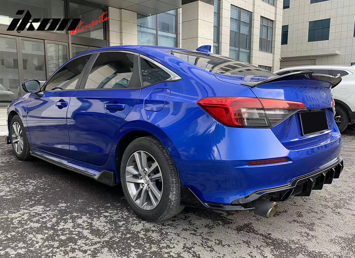 2022-2025 Honda Civic 11th Type R Side Skirts Rocker Panel Matte Black