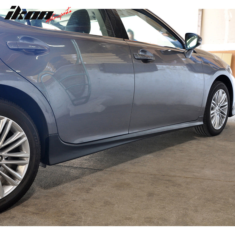 2013-2018 Lexus ES350 ES300 Unpainted Black Side Skirts Extensions PP