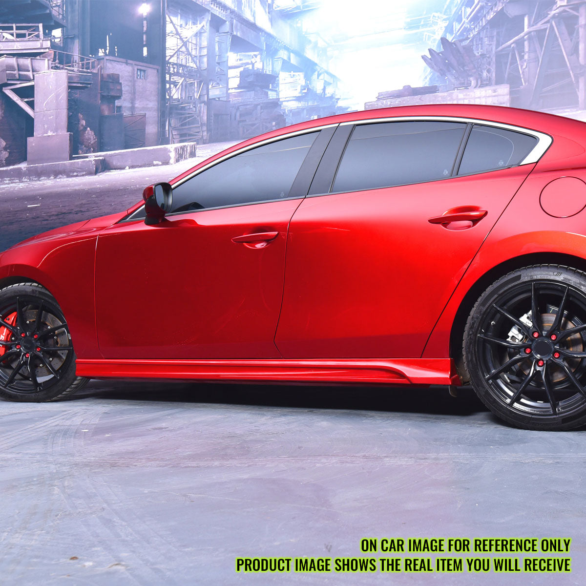 2019-2026 Mazda 3 Sedan Matte Black Side Skirts Rocker Panel PP