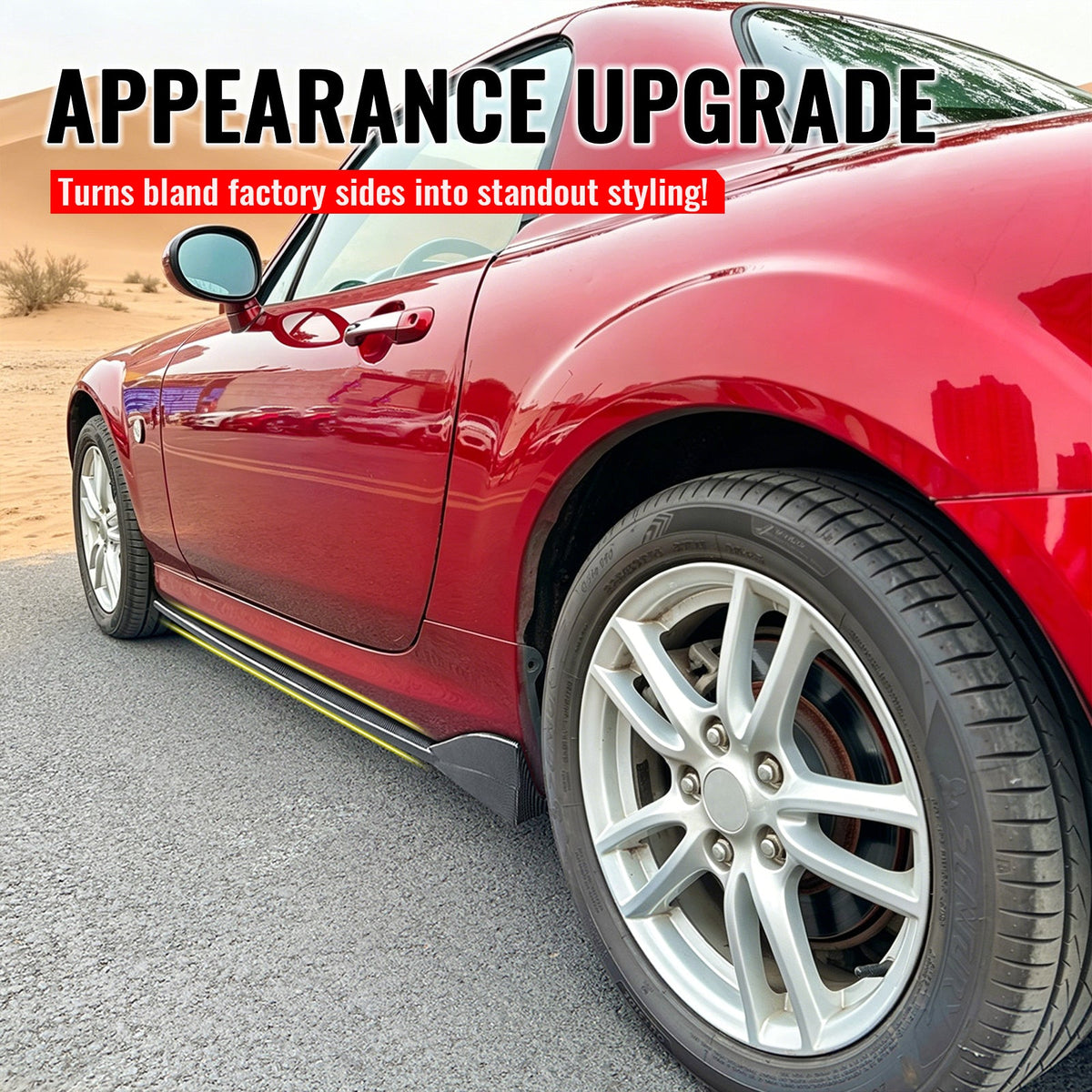 2009-2015 Mazda MX-5 Miata IKON Style Side Skirts Panels Carbon Fiber Print ABS