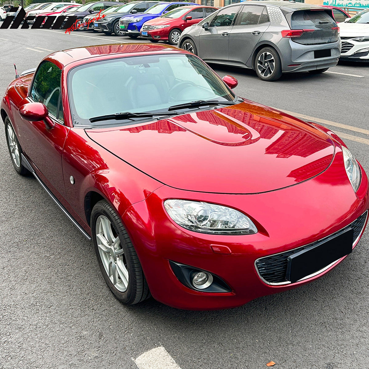 2009-2015 Mazda MX-5 Miata IKON Style Side Skirts Panels Carbon Fiber Print ABS