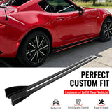 2016-2026 Mazda MX-5 Miata Gloss Black IKON Style Side Skirts Extension ABS Pair