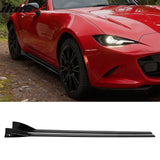 2016-2026 Mazda MX-5 Miata Gloss Black IKON Style Side Skirts Extension ABS Pair