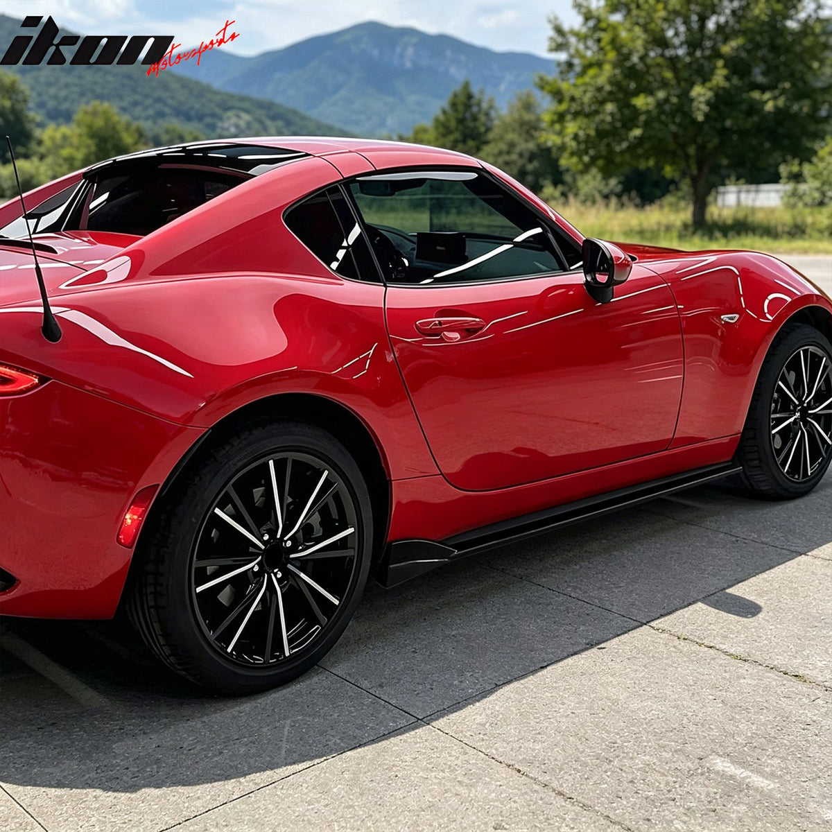 2016-2026 Mazda MX-5 Miata Gloss Black IKON Style Side Skirts Extension ABS Pair