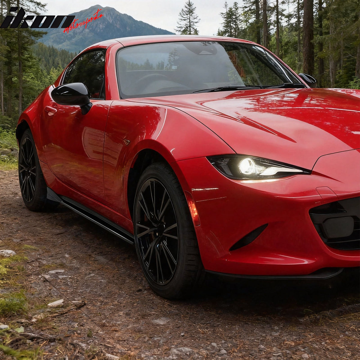 2016-2026 Mazda MX-5 Miata Gloss Black IKON Style Side Skirts Extension ABS Pair