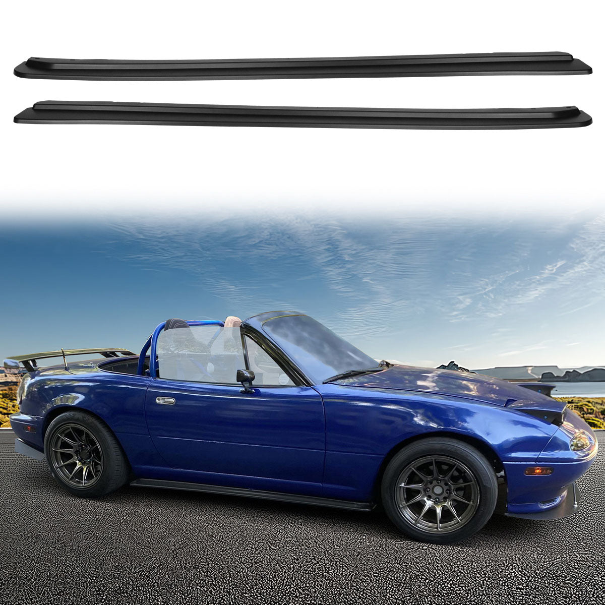 1990-1997 Mazda Miata FD Style Unpainted PP Side Skirts Extension Pair