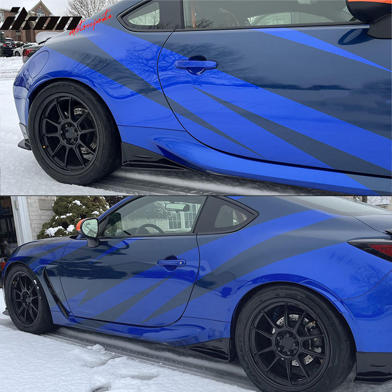 2022-2025 Subaru BRZ Toyota GR86 STI Style Side Skirt Strakes PP 2PCS