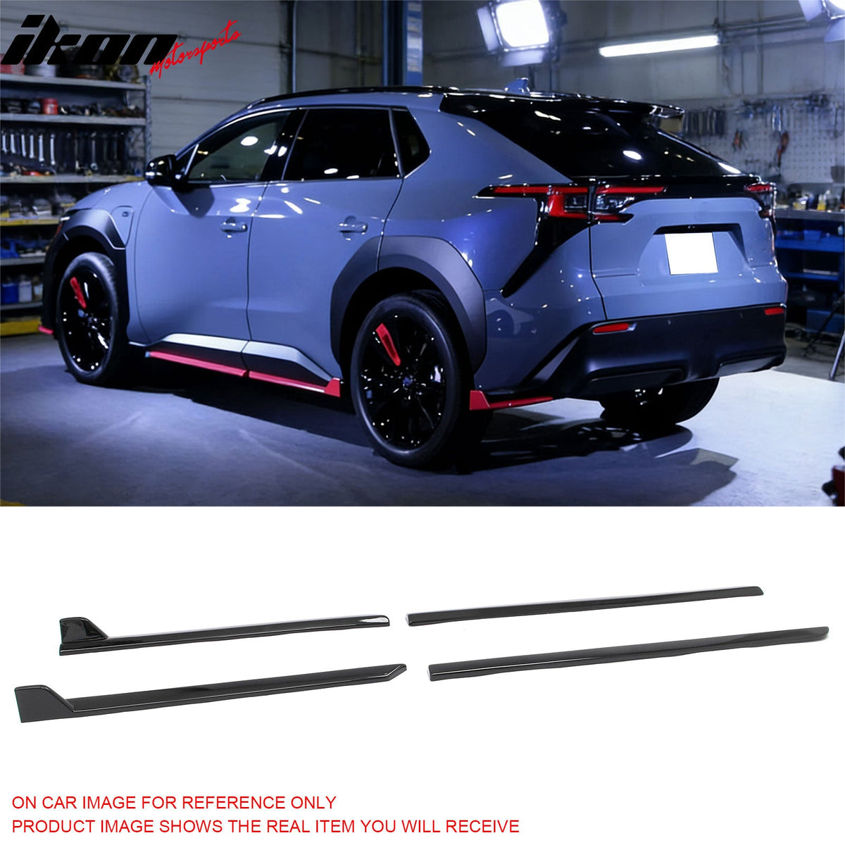 2023-2026 Subaru Solterra ST Style Gloss Black Side Skirts Extension ABS