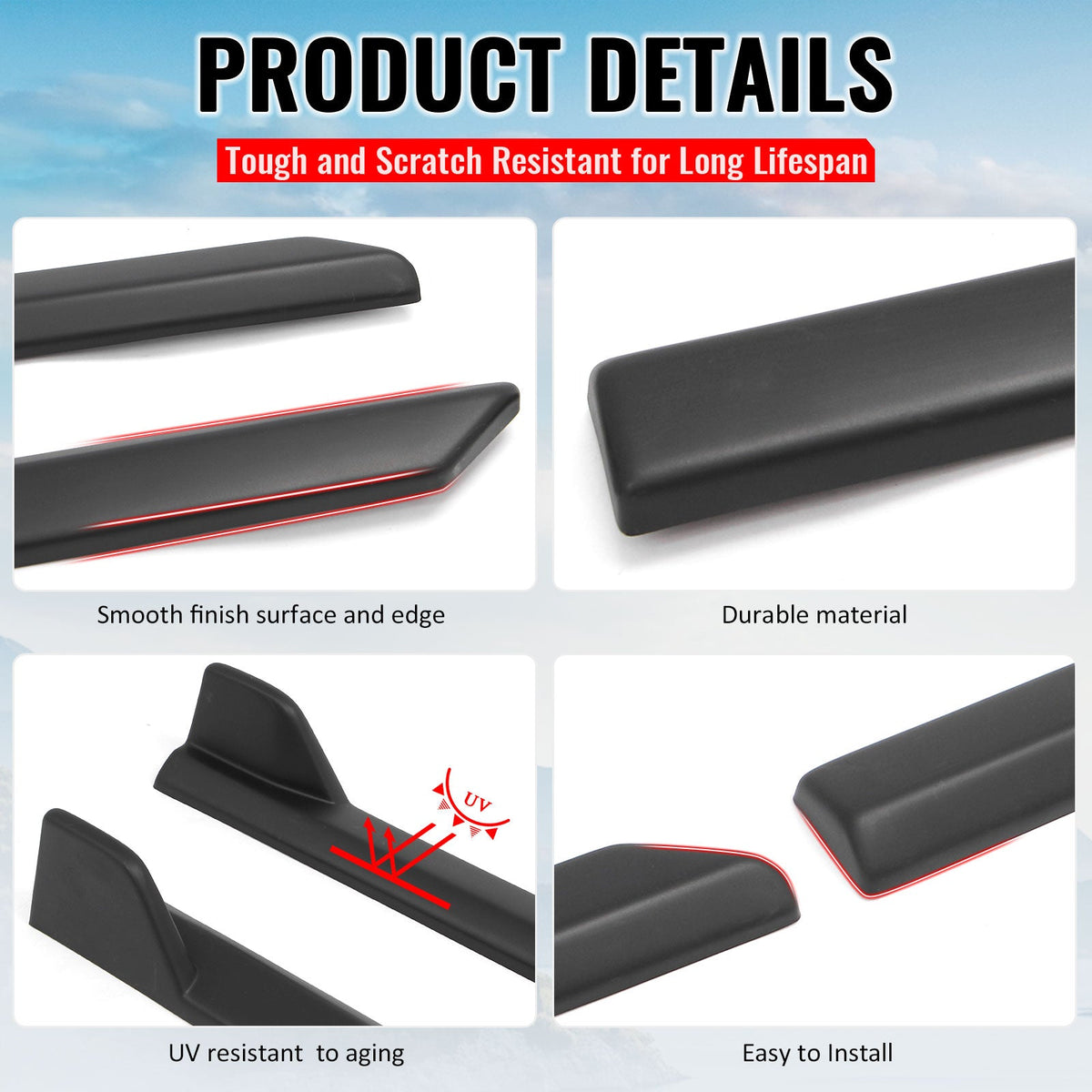 2023-2026 Subaru Solterra ST Style Matte Black Side Skirts Extension ABS
