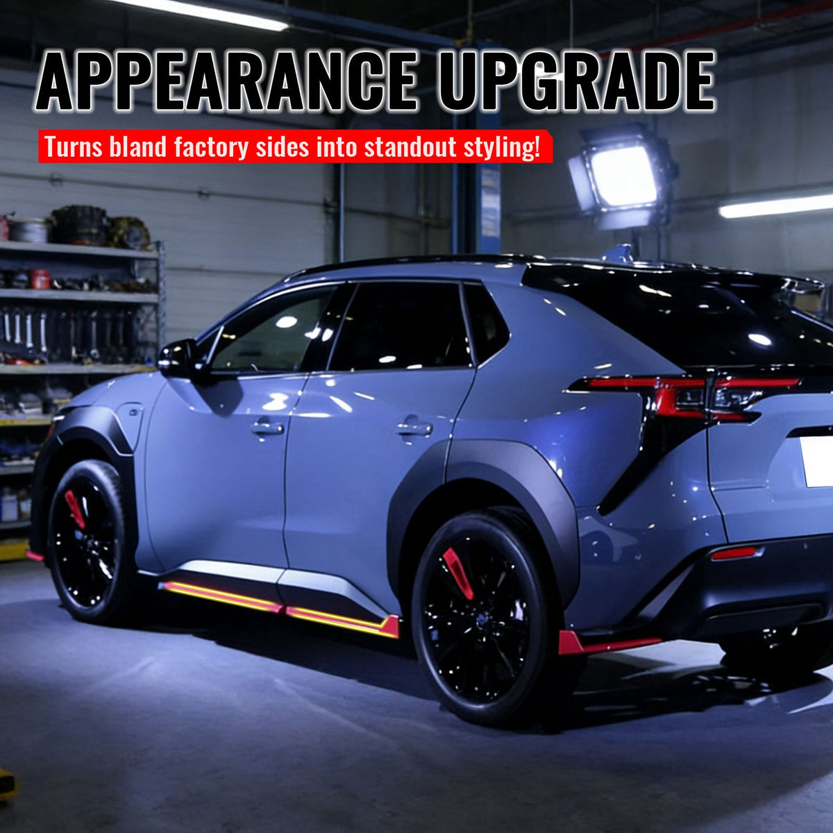 2023-2026 Subaru Solterra ST Style Matte Black Side Skirts Extension ABS