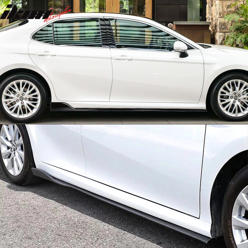 2018-2024 Toyota Camry Matte Black Side Skirt & CF Print Rocker Panel