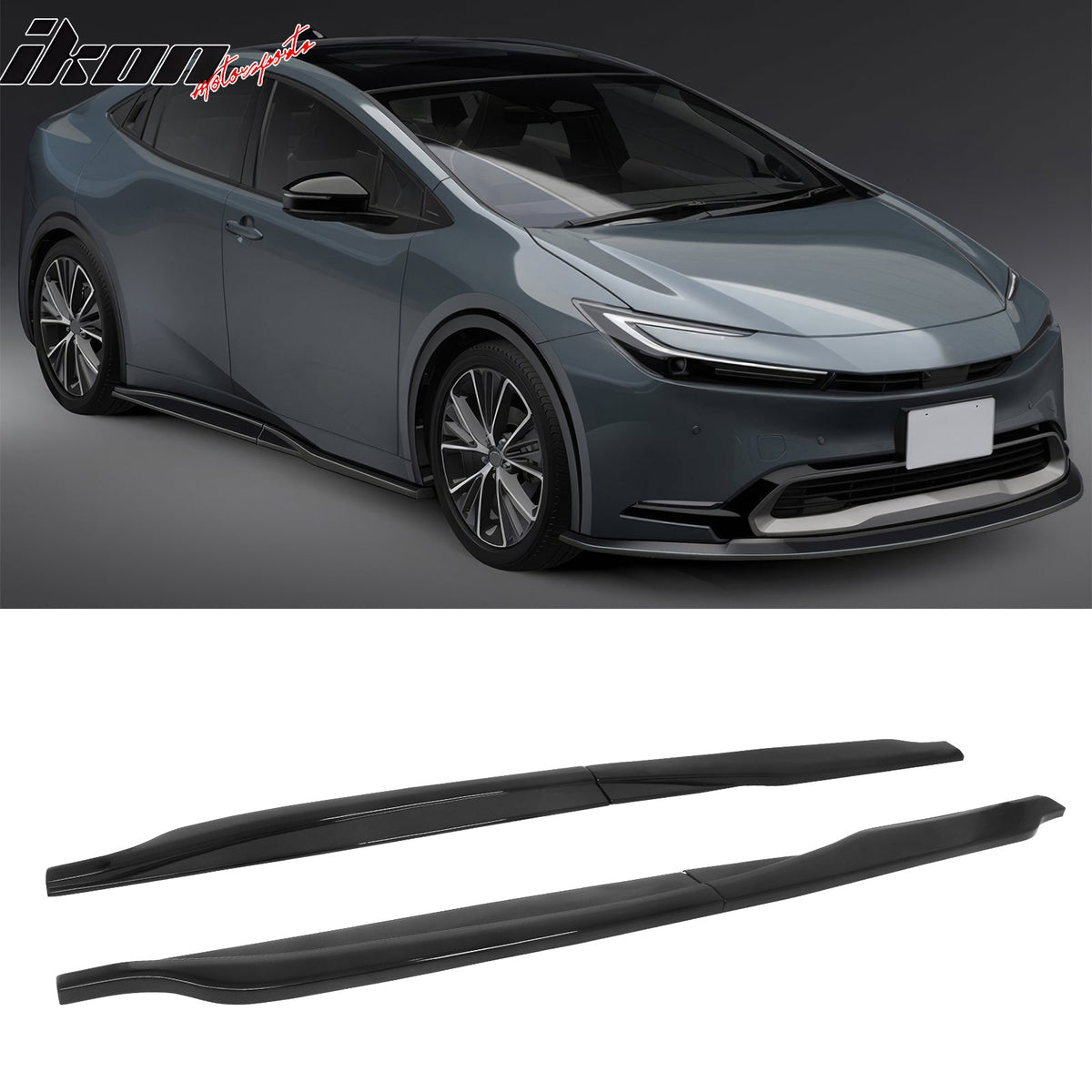 2023-2026 Toyota Prius & Prius Prime AR Style Gloss Black Side Skirts Extension ABS