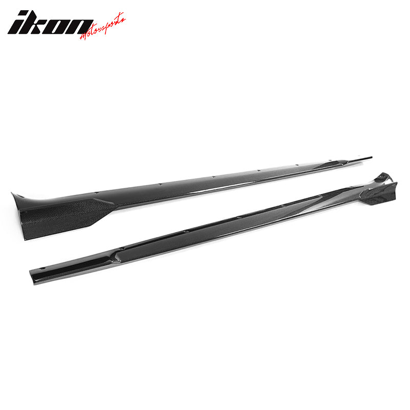 2021-2025 Tesla Model S Gloss Black V Side Skirts Panel Carbon Fiber