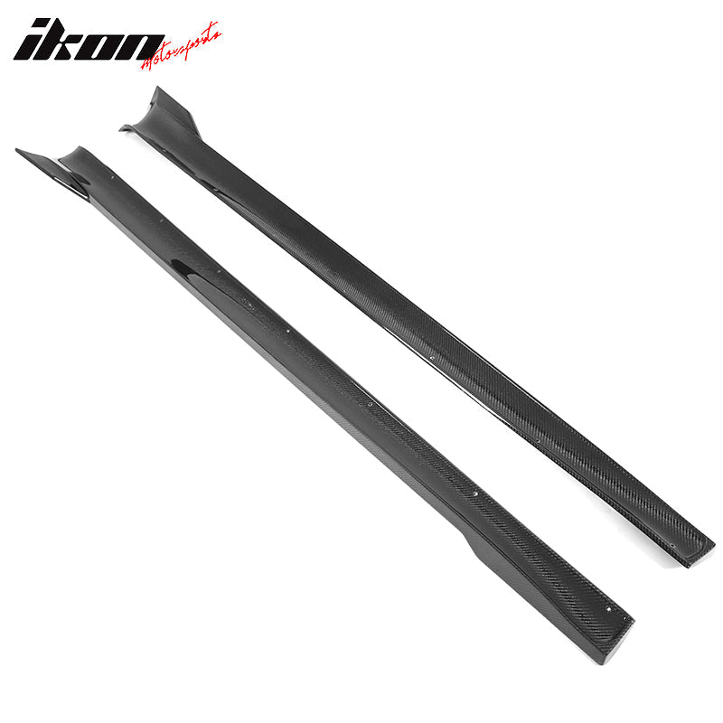 2021-2025 Tesla Model S Gloss Black V Side Skirts Panel Carbon Fiber