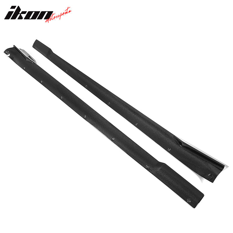 2021-2025 Tesla Model S Gloss Black V Side Skirts Panel Carbon Fiber