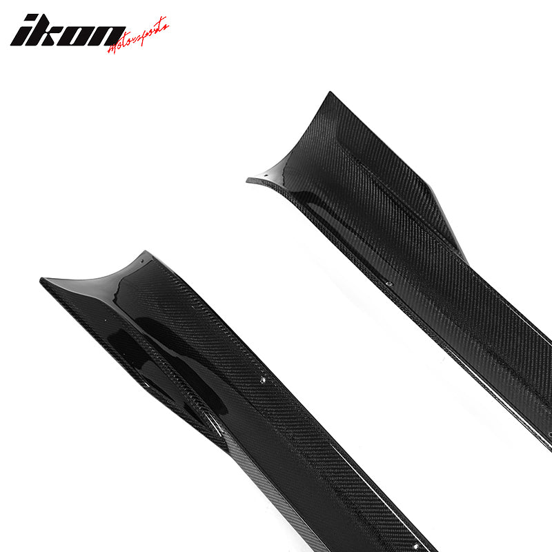 2021-2025 Tesla Model S Gloss Black V Side Skirts Panel Carbon Fiber